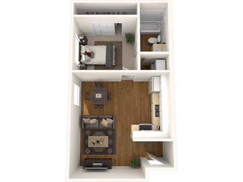 1 bed 1 bath floor plan