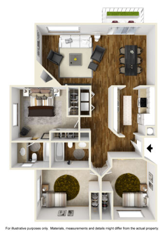 3 bed 2 bath floorplan